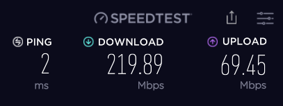 SpeedTest of Fiber to the Street FTTS in Le Vaud Switzerland 13mar2021