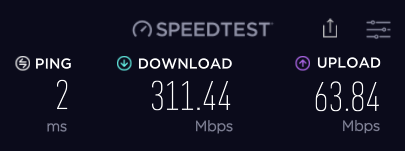 Speed Test of Fiber to the Street FTTS in Le Vaud Switzerland 11june2021