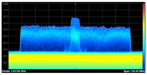 Aufnahme einer 5G-Testmessung der Französischen Aufsichtsbehörde ANFR