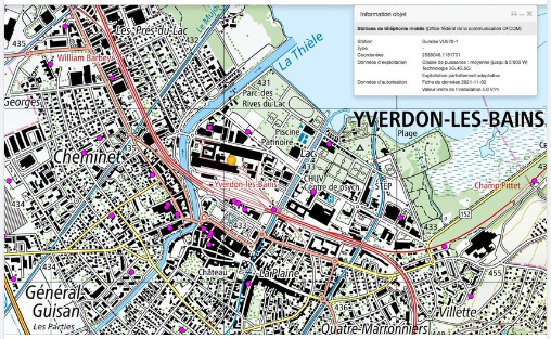 Carte antennes de téléphonie mobile Suisse