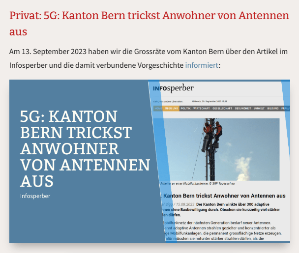 5G: Kanton Bern Trickst Anwohner von Antennen Aus - Infosperber
