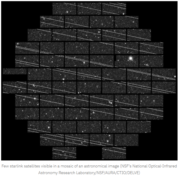 Satellites across the night sky