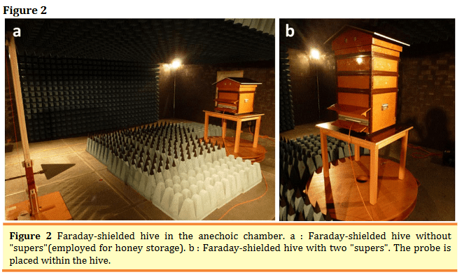 Faraday shielded hive in the anechoic chamber