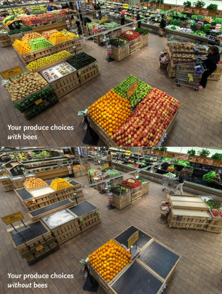 Your produce choices with or without bees