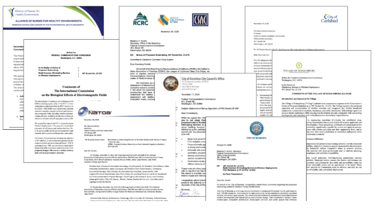 EHS - Official Letters Opposing FCC Cell Tower Fast-Track Rules